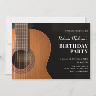Modern minimalist guitar invitation