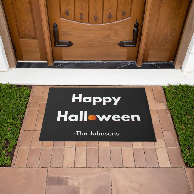 Modern Minimalist Halloween – Personalised Doormat (Outdoor)