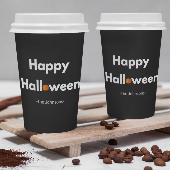 Modern Minimalist Halloween – Personalised Paper Cups (Creator Uploaded)