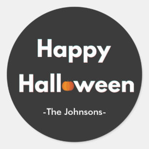 Modern Minimalist Halloween Personalised Stickers