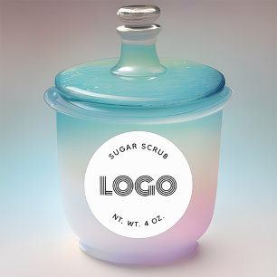 Modern Minimalist Handmade Sugar Scrub Logo Classic Round Sticker