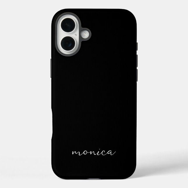 Modern Minimalist Handwriting Script Black Case-Mate iPhone Case (Back)