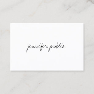 Modern Minimalist Handwriting Script Plain Elegant Business Card