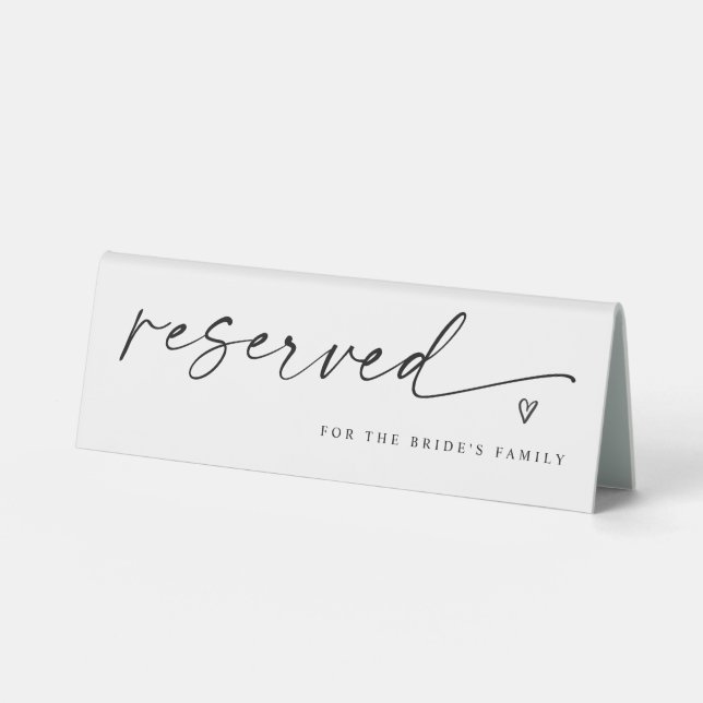 Modern Minimalist Handwriting Wedding Reserved (Front)