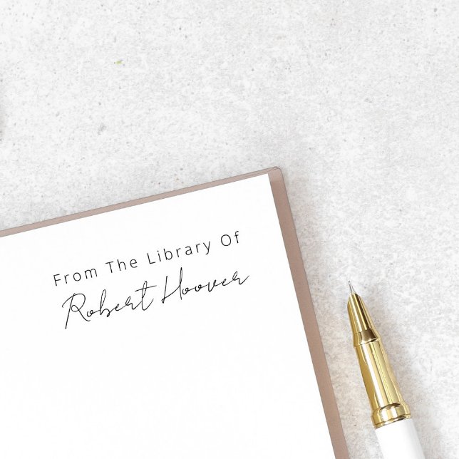 Modern Minimalist Handwritten From The Library Of Rubber Stamp (Creator Uploaded)