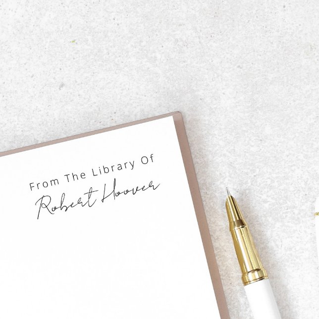 Modern Minimalist Handwritten From The Library Of Self-inking Stamp (Creator Uploaded)