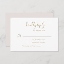 Modern Minimalist Handwritten Gold White Wedding