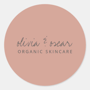 Modern Minimalist Handwritten Script Dusty Rose Classic Round Sticker
