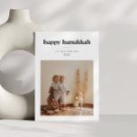 Modern Minimalist Hanukkah Photo Scandinavian Holiday Card<br><div class="desc">Celebrate Hanukkah with this modern minimalist holiday card featuring a clean white background,  simple lines,  and ample negative space. The Scandinavian-inspired design offers a sleek,  understated way to share your favourite photo and holiday wishes.</div>