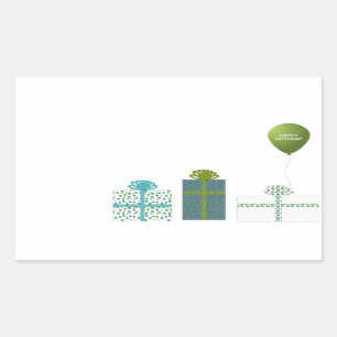 Modern Minimalist Happy Birthday Rectangular Sticker