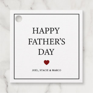Modern Minimalist Happy Fathers Day Gift Favour Tags
