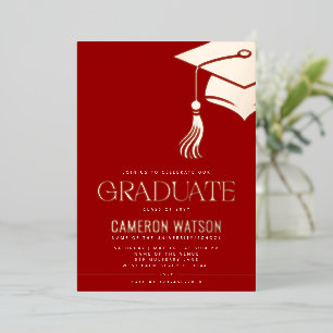 Modern Minimalist Hat and Tassel Graduation Party