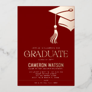 Modern Minimalist Hat and Tassel Graduation Party