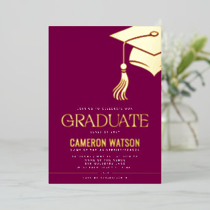 Modern Minimalist Hat and Tassel Graduation Party