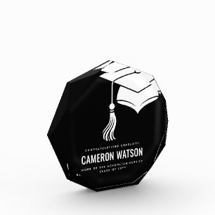 Modern Minimalist Hat and Tassel Graduation Photo Block