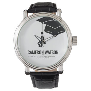 Modern Minimalist Hat and Tassel Graduation Watch