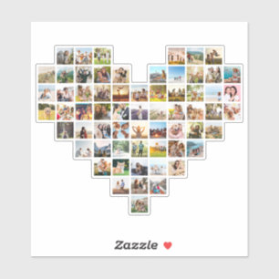 Modern Minimalist Heart Shaped Photo Collage