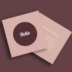 Modern Minimalist Hello Circle Business Card