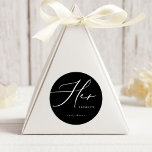 Modern Minimalist Her Favourite Favour Round Stick Classic Round Sticker<br><div class="desc">Shop the collection here: https://www.zazzle.co.uk/collections/modern_minimalist-119052317964885904?rf=238296117664346256</div>