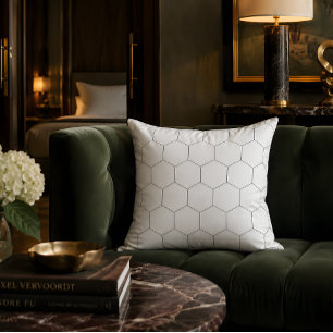 Modern Minimalist Hexagon Pattern Throw Pillow