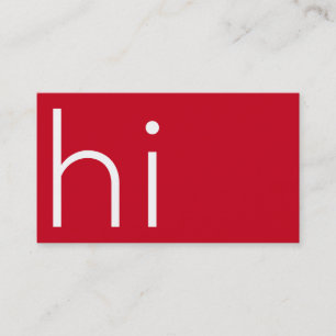 Modern minimalist HI - my name is design - red Business Card