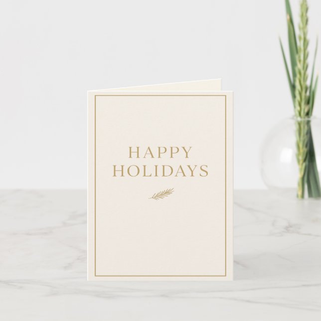 Modern Minimalist Holiday Card – Elegant Neutral  (Front)