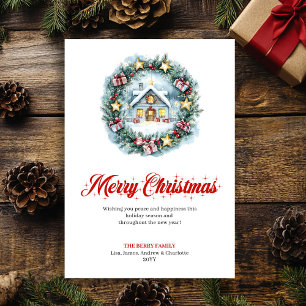 Modern Minimalist Holiday Scene Greeting Card