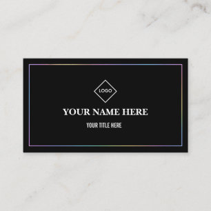 Modern Minimalist Holographic Border Professional Business Card