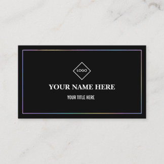 Modern Minimalist Holographic Border Professional Business Card
