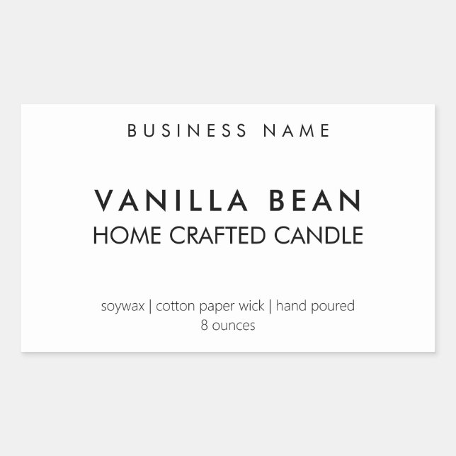 Modern Minimalist Homemade Candle Label Sticker (Front)