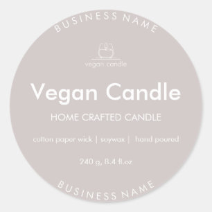 Modern Minimalist Homemade Candle Product Label
