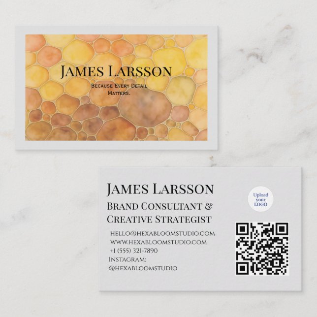 Modern Minimalist Honeycomb Texture Business Card (Front/Back)
