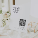 Modern Minimalist Honeymoon Fund QR Code Pedestal Sign<br><div class="desc">This is an modern, elegant honeymoon fund sign featuring minimalist layout and beautiful, modern font. All colours are editable. // For matching designs, search "HARLOW" in the Sincerely By Nicole Zazzle store. * If you like this design but don't see it available for something you are looking for, please reach...</div>