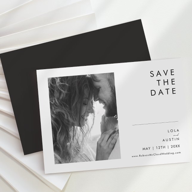 Modern Minimalist Horizontal Save The Date Magnet (Creator Uploaded)