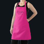 Modern Minimalist Hot Pink Personalised Apron<br><div class="desc">Simple solid coloured apron in hot pink. Great for lash technicians,  makeup artists,  hair stylists,  restaurant staff,  cafe crew,  chefs,  baristas,  florists,  and more.</div>