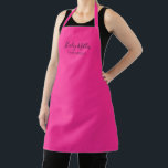 Modern Minimalist Hot Pink Personalised Apron<br><div class="desc">Simple solid coloured apron in hot pink. Great for lash technicians,  makeup artists,  hair stylists,  restaurant staff,  cafe crew,  chefs,  baristas,  florists,  and more.</div>