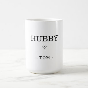Modern Minimalist HUBBY Name Coffee Mug
