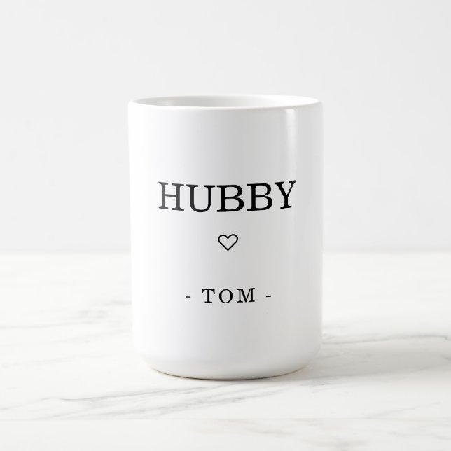 Modern Minimalist HUBBY Name Coffee Mug (Center)