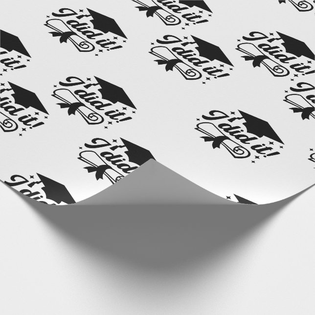 Modern Minimalist I did it Graduation Wrapping Paper (Corner)