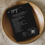 Modern Minimalist I spy wedding game Share photos  Program<br><div class="desc">Printable Minimalist I Spy Wedding Photo Hunt Game | photo scavenger hunt</div>