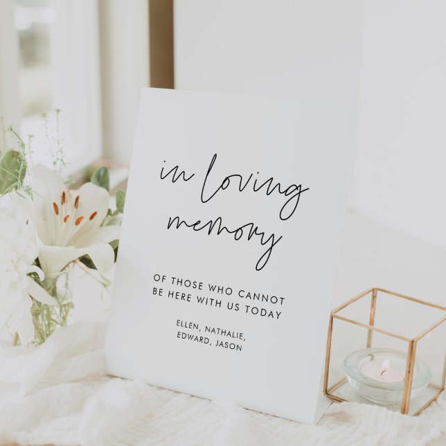 Modern Minimalist In loving memory Pedestal Sign (Creator Uploaded)