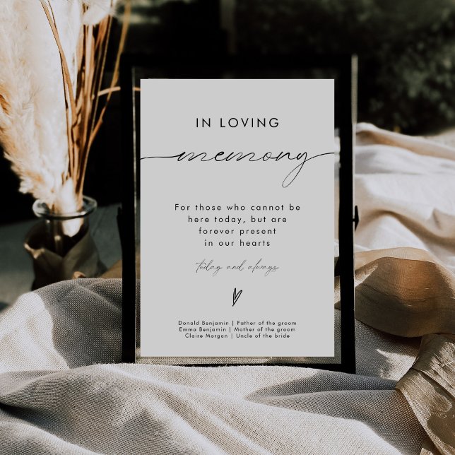Modern Minimalist In Loving Memory Wedding Sign (Creator Uploaded)