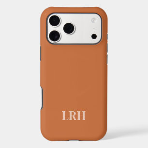 Modern Minimalist Initial Burnt Orange Monogram 