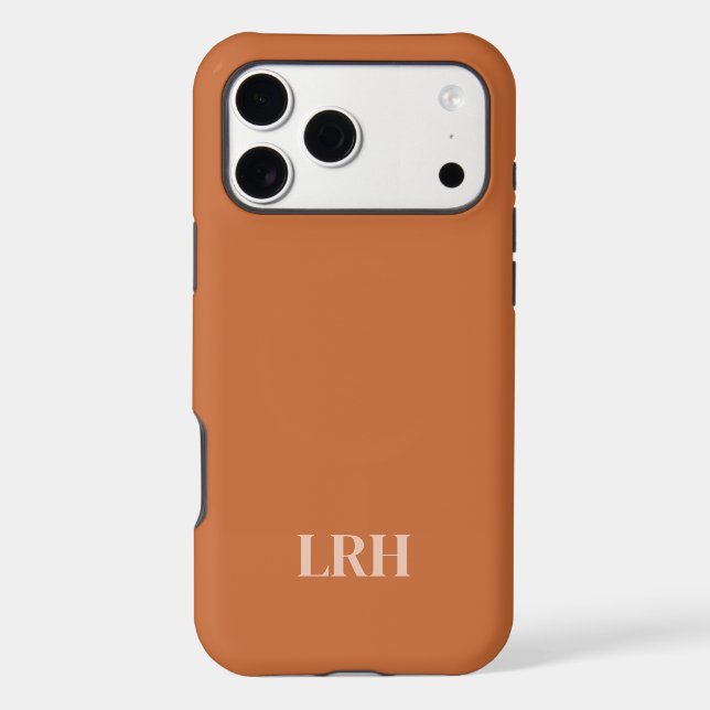 Modern Minimalist Initial Burnt Orange Monogram  (Back)