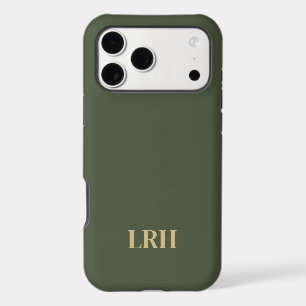Modern Minimalist Initial Dark Green Monogram 