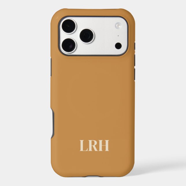Modern Minimalist Initial Golden Mustard Monogram  (Back)