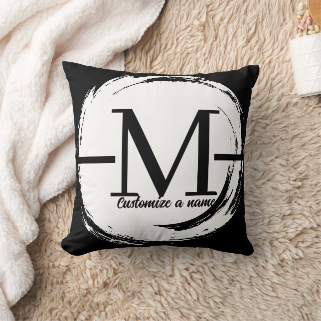 Modern Minimalist Initial Monogram Custom Throw Pi Cushion (Blanket)