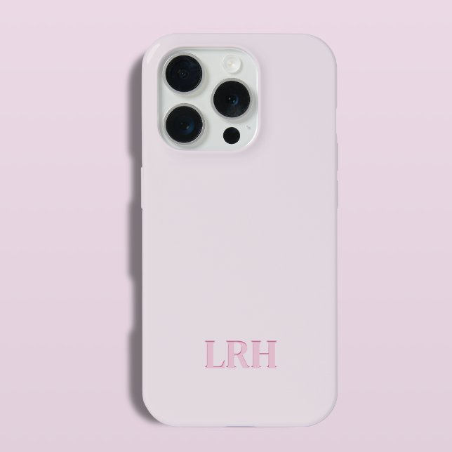 Modern Minimalist Initial Pink Monogram  iPhone Case (Creator Uploaded)