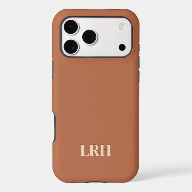 Modern Minimalist Initial Terrecotta Monogram  (Back)