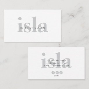 Modern Minimalist Interior Designer Business Card